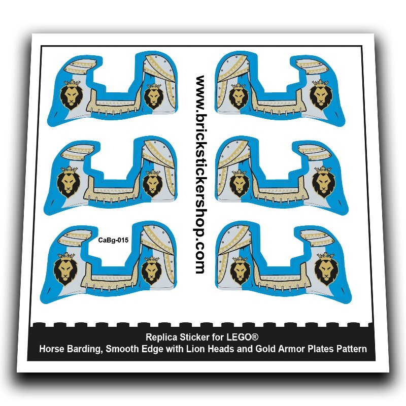 Horse Barding, Lion Heads and Gold Armor Plates Pattern - CaBg-015 - Afbeelding 1