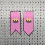 Cloth Banner with Yellow Castle Crown on Pink - CaBa-003 - Afbeelding 1