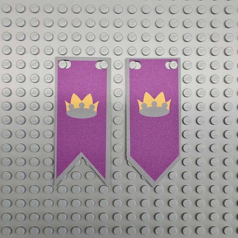 Cloth Banner with Yellow Castle Crown on Purple - CaBa-004 - Afbeelding 1