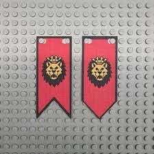 Cloth Banner with Royal Knight Lion on Red and Black Background - CaBa-014 - Afbeelding 1