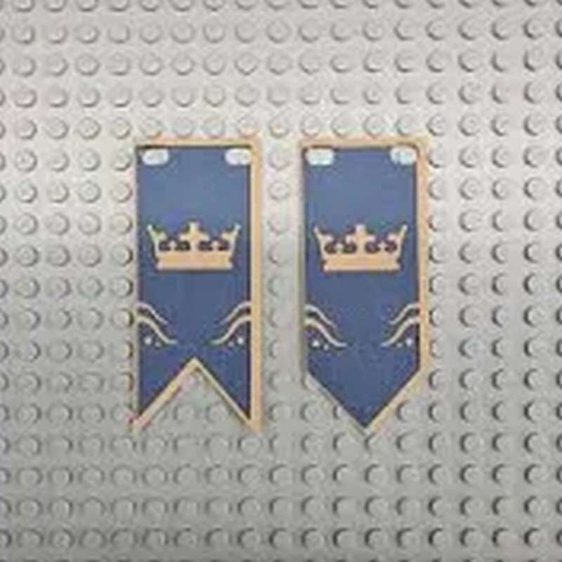 Cloth Banner with Royal Knight&#039;s Crown Dark Blue &amp; Gold - CaBa-017 - Afbeelding 1