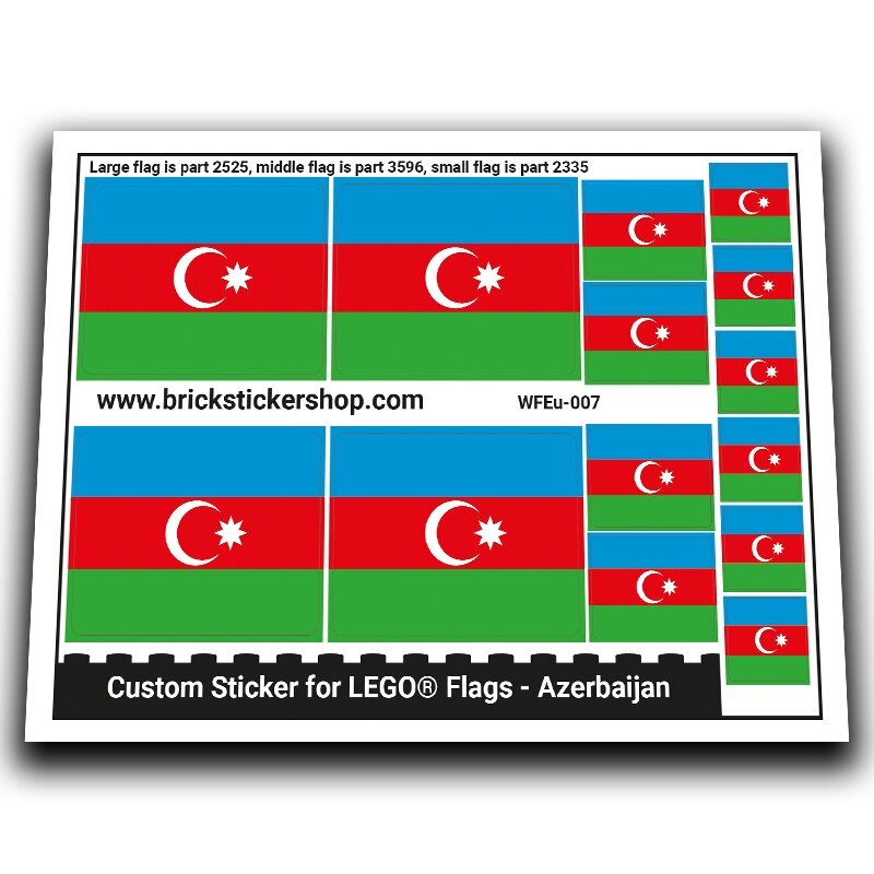 Flag of Azerbaijan - WFEu-007 - Afbeelding 1