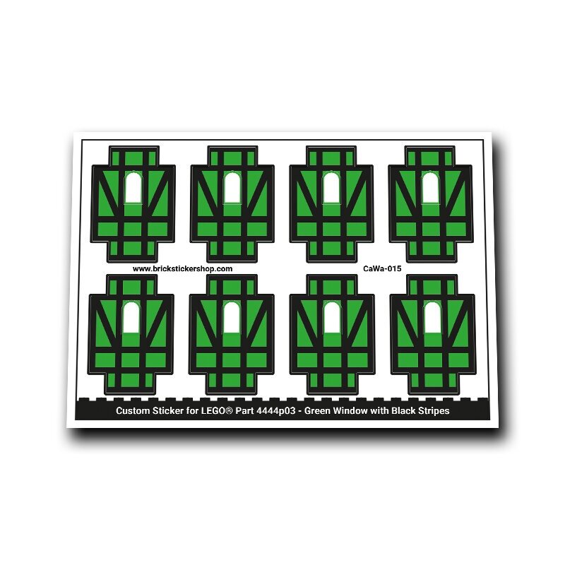 Green Window with Black Stripes - CaWa-015 - Afbeelding 1