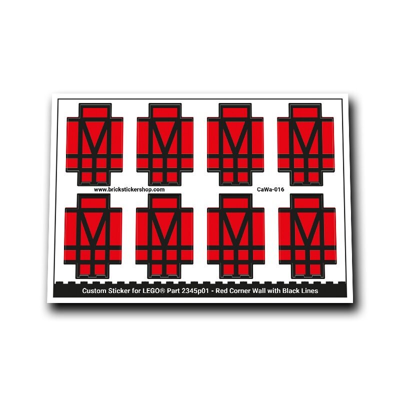 Red Corner Wall with Black Lines - CaWa-016 - Afbeelding 1