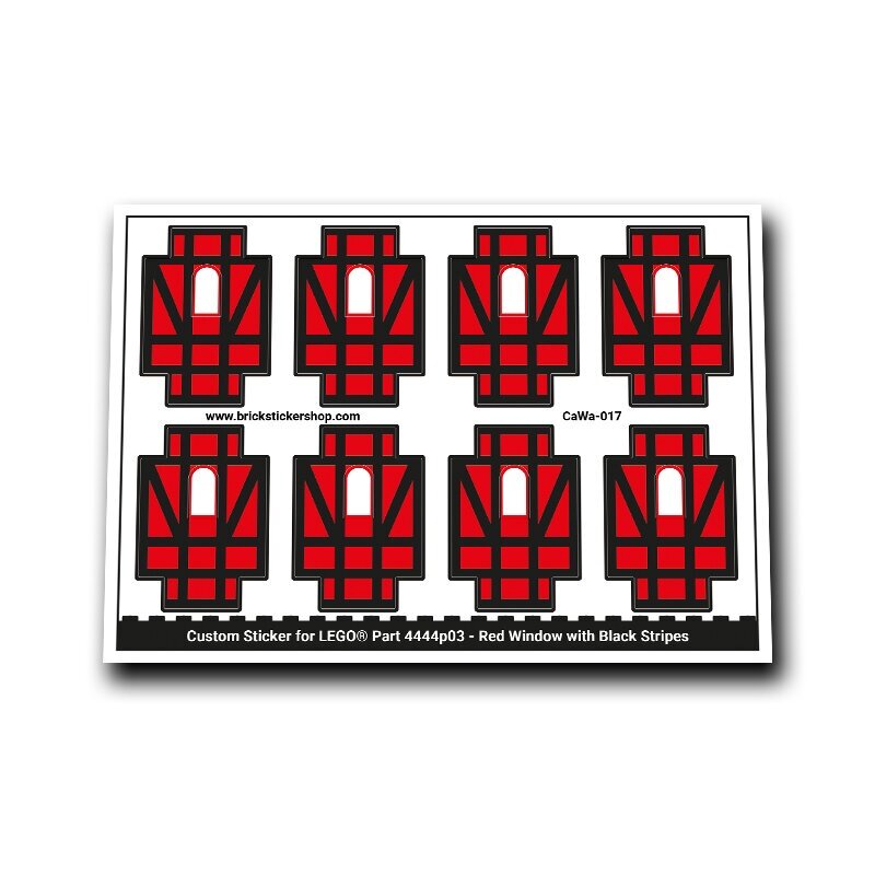 Red Window with Black Stripes - CaWa-017 - Afbeelding 1