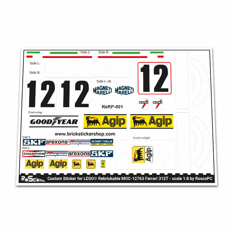 Custom Adesivo per MOC - 12763 - Ferrari 312T - scale 1:8 by RoscoPC