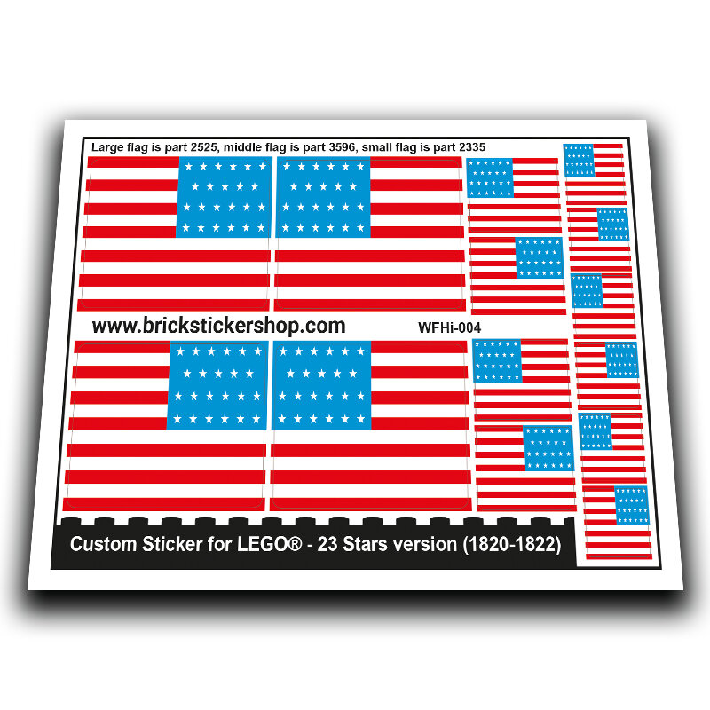 Custom Sticker - Flag - 23 Stars version (1820-1822)