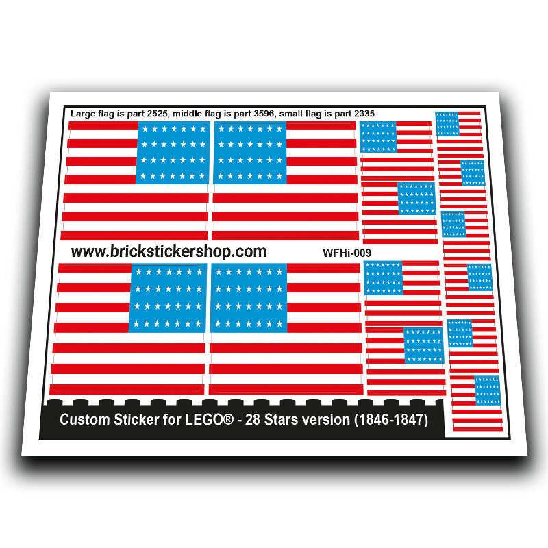 Custom Sticker - Flag - 28 Stars version (1846-1847)
