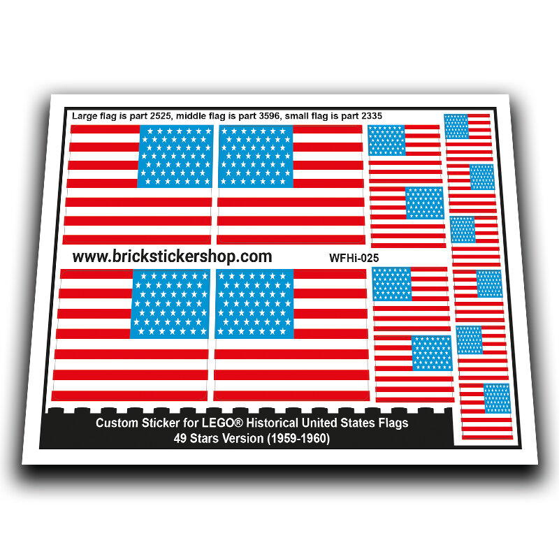 Custom Sticker - Flag - 49 Stars version (1959-1960)