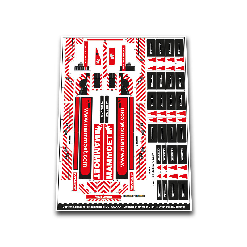Custom Sticker for MOC - Liebherr Mammoet LTM1750 by Dutch Designer