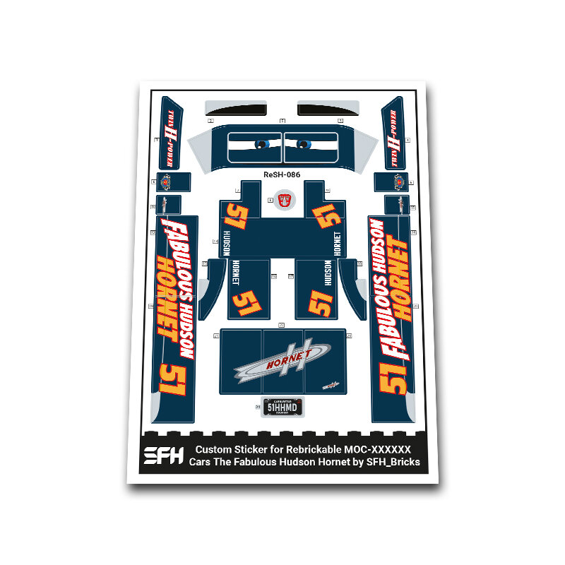 Custom Sticker for MOC - The Fabulous Hudson Hornet by SFH_Bricks