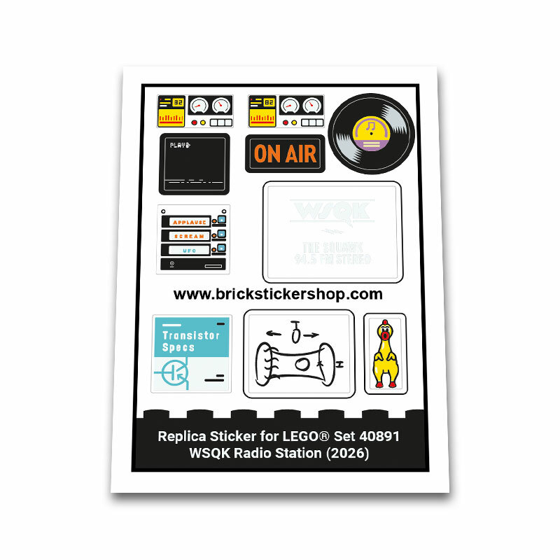 Replacement Sticker for Set 40891 - WSQK Radio Station