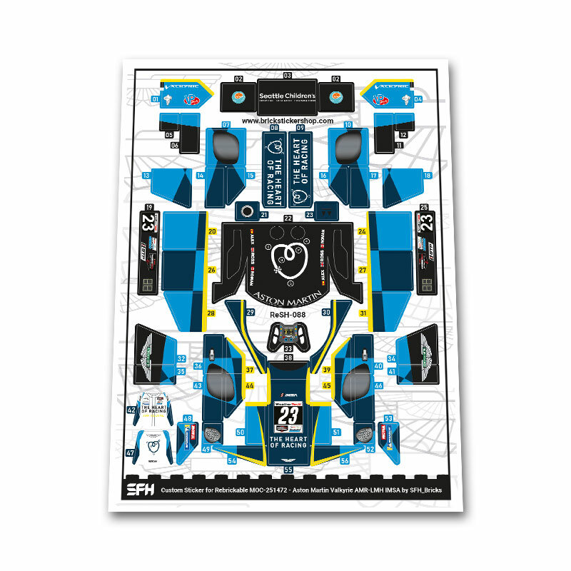 Custom Sticker for MOC - 251472 - Aston Martin Valkyrie AMR-LMH IMSA by SFH_Bricks