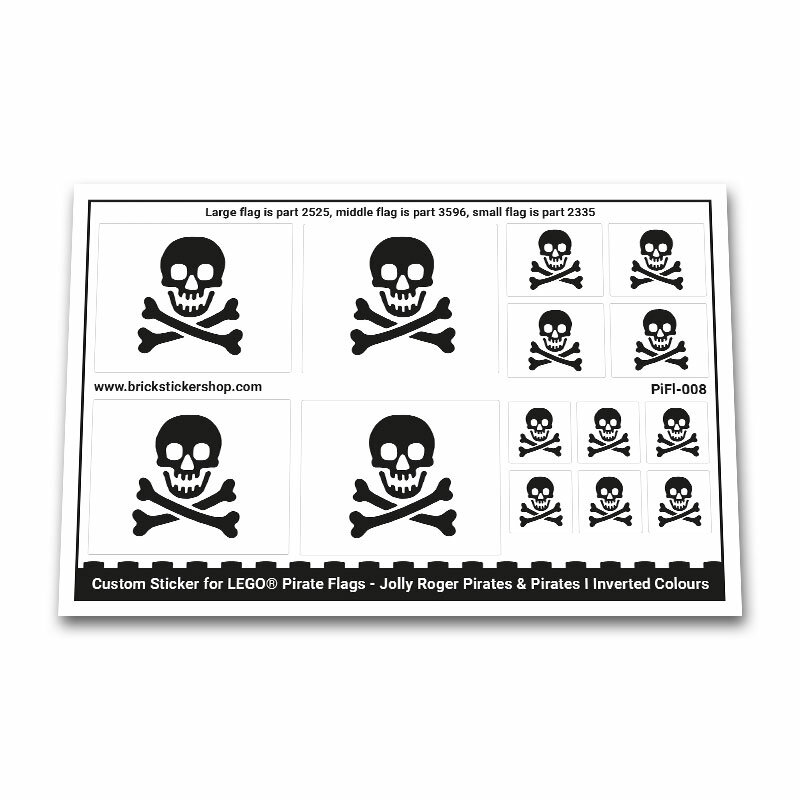 Custom Sticker - Jolly Roger Pirates &amp; Pirates I Reversed Colours