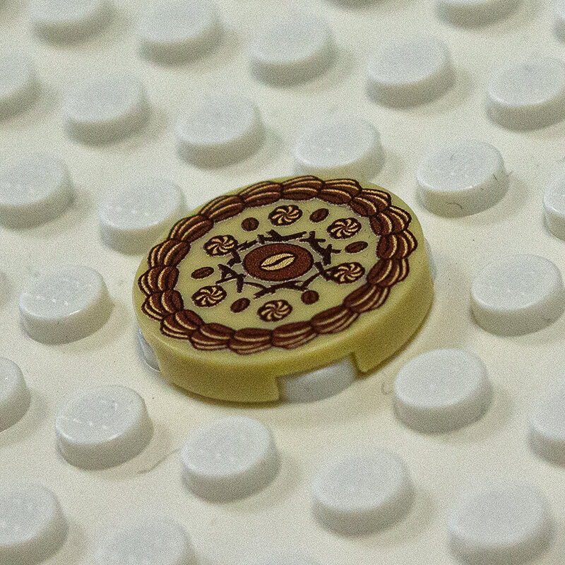 Printed Part - 2X2 Round Tile - Mocca Pie