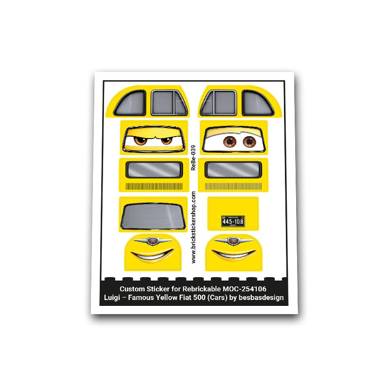 Custom Sticker for MOC - 254106 - Fiat 500 Luigi by Besbasdesign