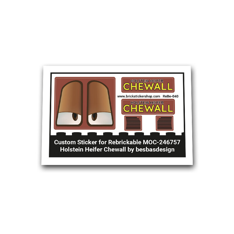 Custom Sticker for MOC - 246757 - Holstein Heifer Chewall by Besbasdesign