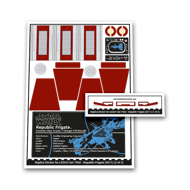 Replacement Sticker for Set 7964 - Republic Frigate