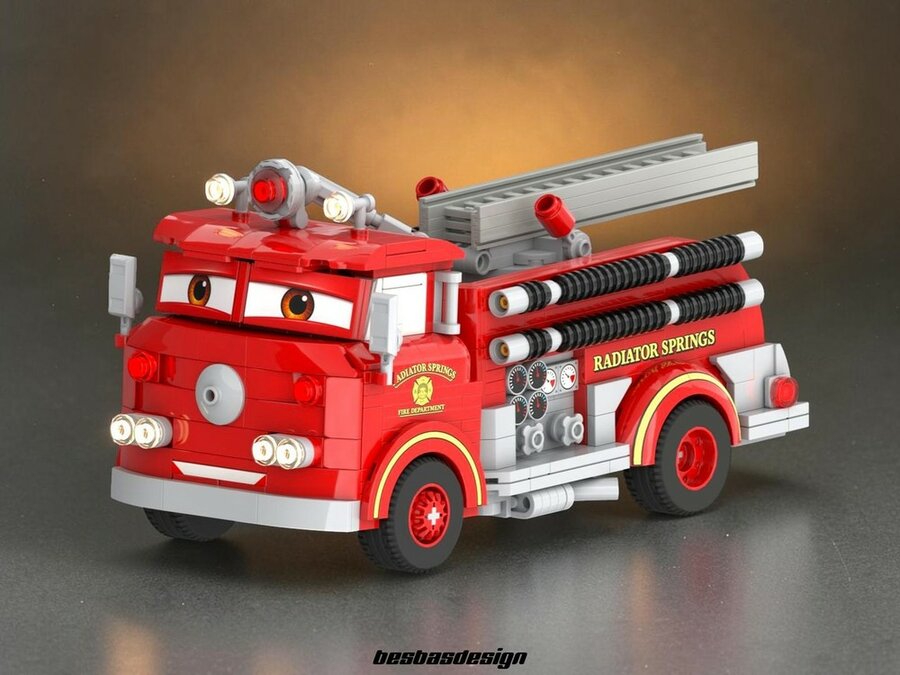Custom Sticker for MOC - 261331 - Red (Fire Truck) from Cars by Besbasdesign