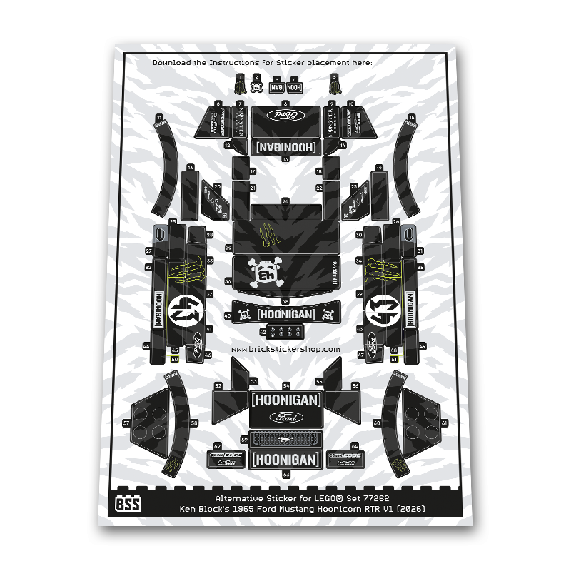 Alternative Sticker for Set 77262 - Ken Blocks '65 Ford Mustang Hoonicorn V1
