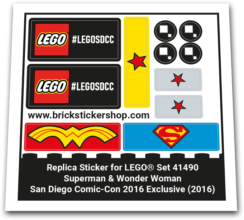 Replacement Sticker for Set 41490 - Superman &amp; Wonder Woman San Diego Comic Con 2016 Exclusive