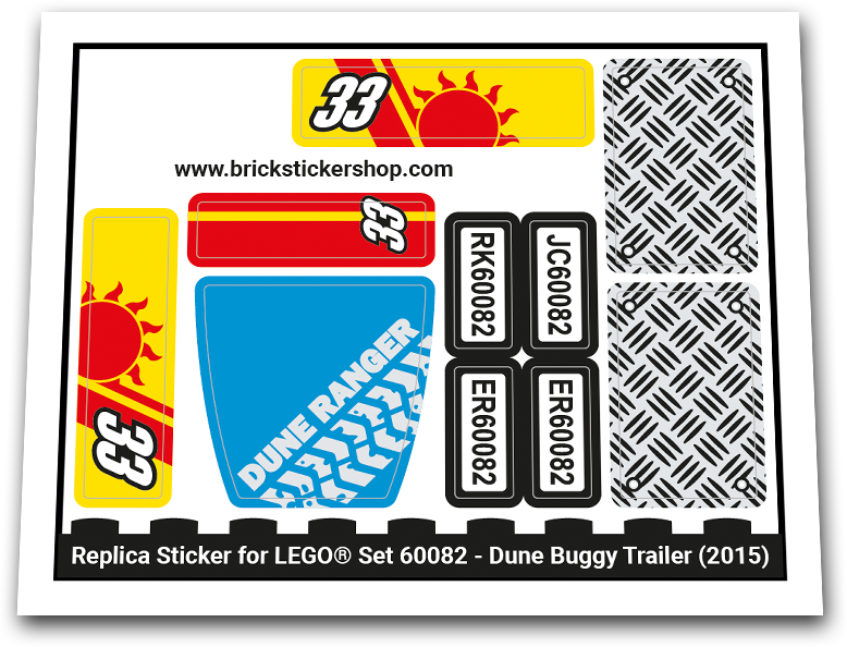 Replacement Sticker for Set 60082 - Dune Buggy Trailer