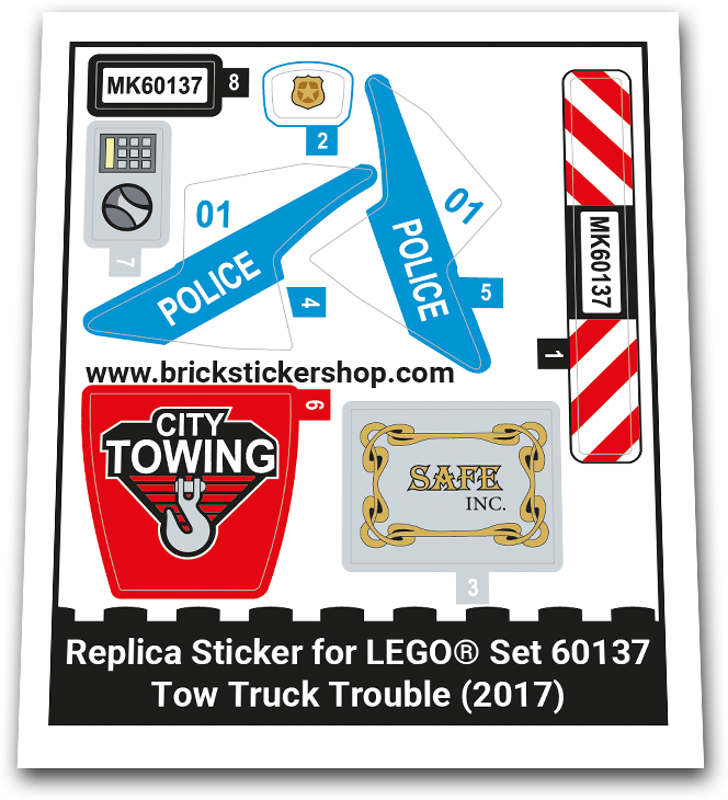 Replacement Sticker for Set 60137 - Tow Truck Trouble