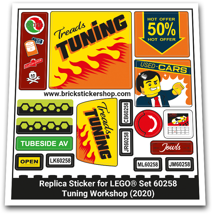 Replacement Sticker for Set 60258 - Tuning Workshop