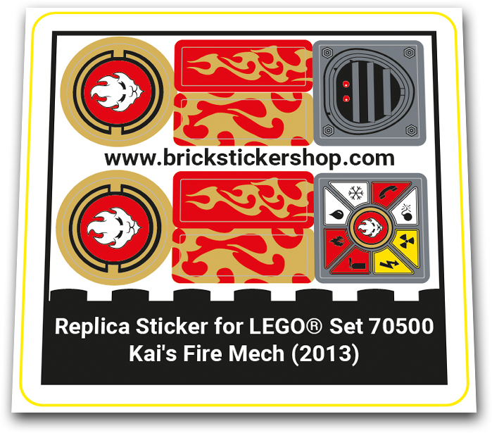 Replacement Sticker for Set 70500 - Kai's Fire Mech