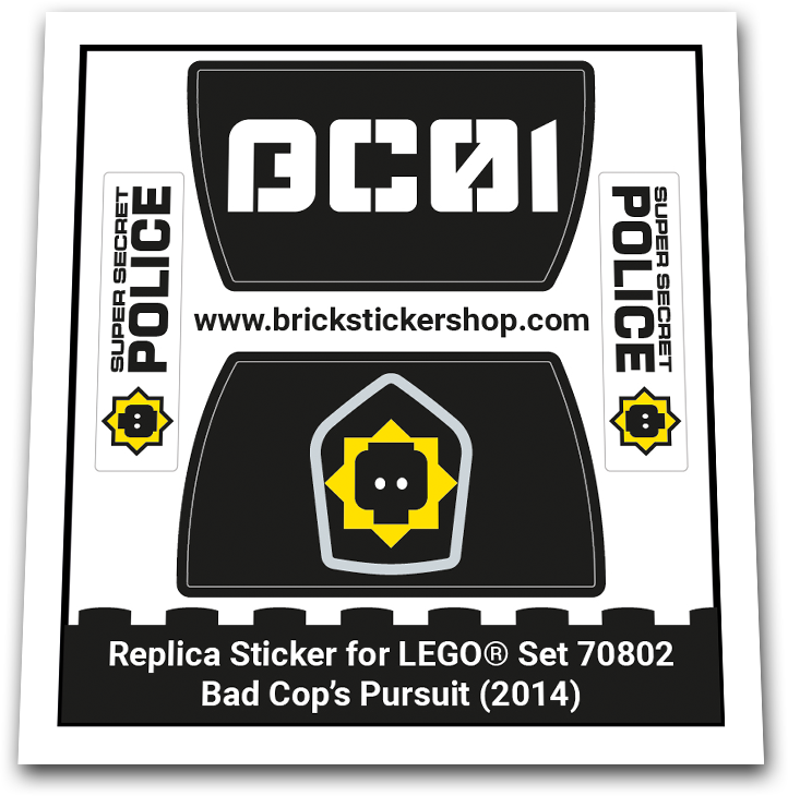 Replacement Sticker for Set 70802 - Bad Cop's Pursuit