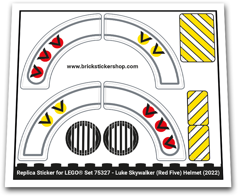 Replacement Sticker for Set 75327 - Luke Skywalker (Red Five) Helmet