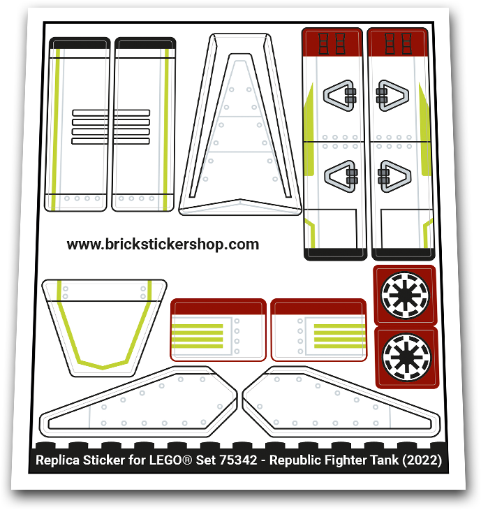 Replacement Sticker for Set 75342 - Republic Fighter Tank
