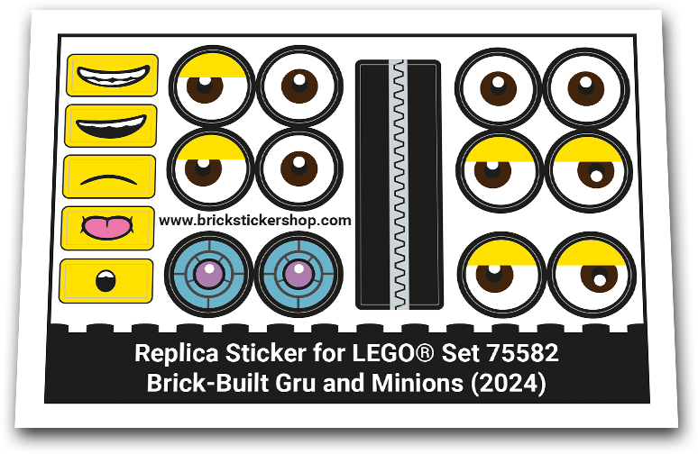 Pegatina de repuesto para set 75582 - Brick Built Gru and Minions