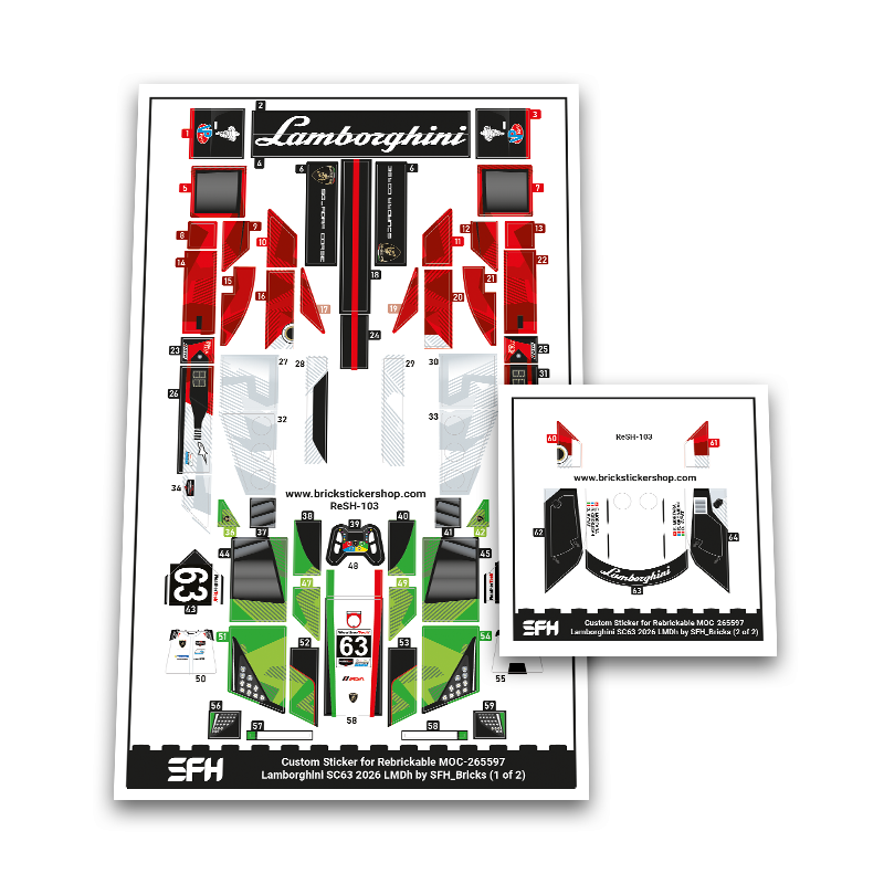 Custom Sticker - Lamborghini SC63 LMDh 2026 by SFH_Bricks