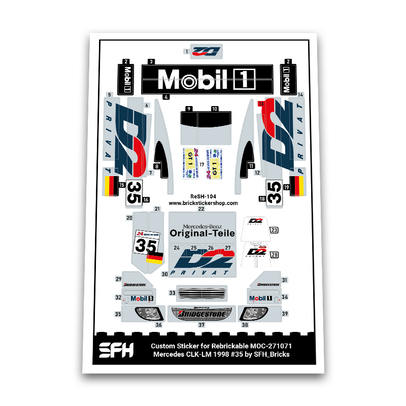 Custom Sticker - Mercedes CLK LM 1998 35 by SFH_Bricks