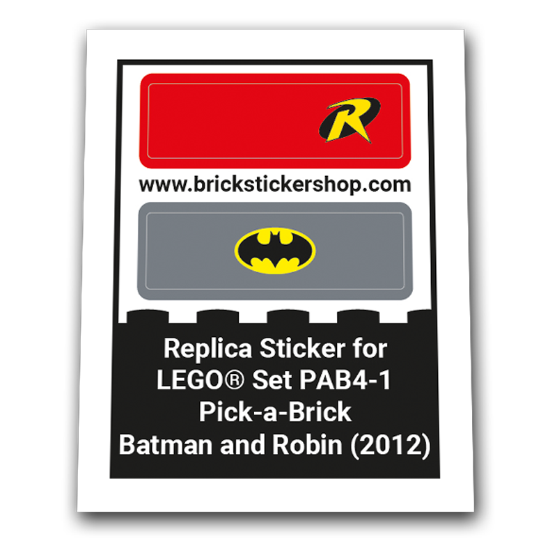 Replacement Sticker for Set PAB4-1 - Pick-a-Brick Batman and Robin
