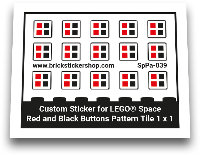 Red and Black Buttons Pattern Tile 1 x 1 - SpPa-039 - Afbeelding 1