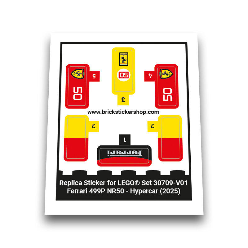 Replacement Sticker for Set 30709 - Ferrari 499P NR50 Hypercar