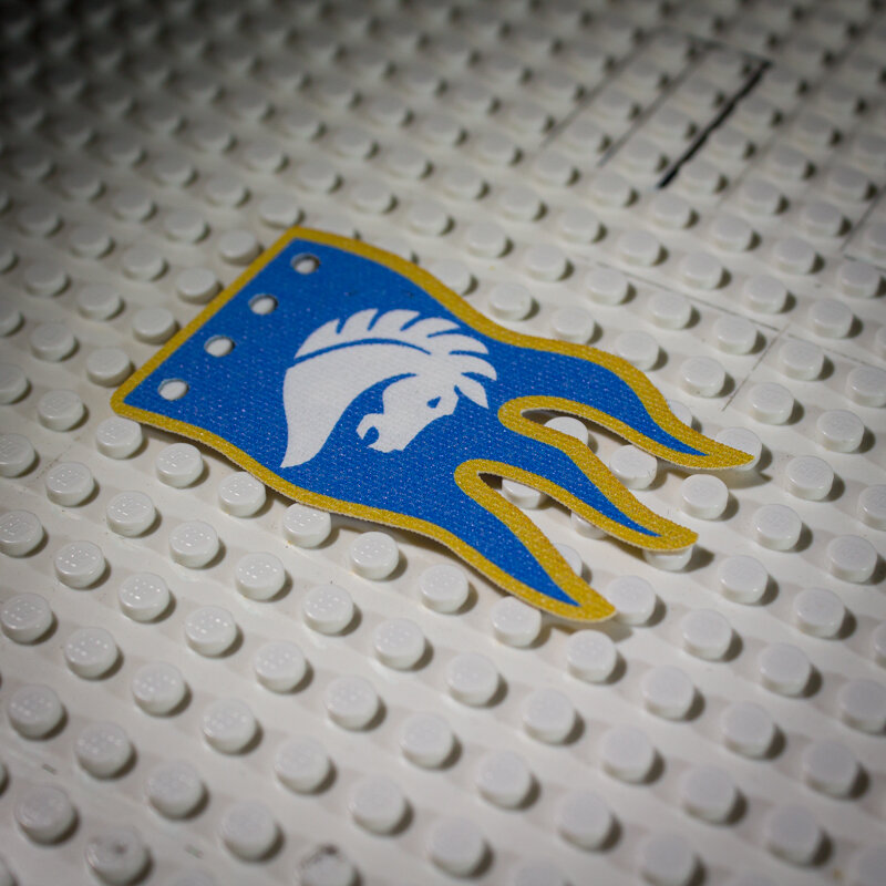Custom Textile for Cloth Flag 8 x 5 Wave with Horse Knight Emblem