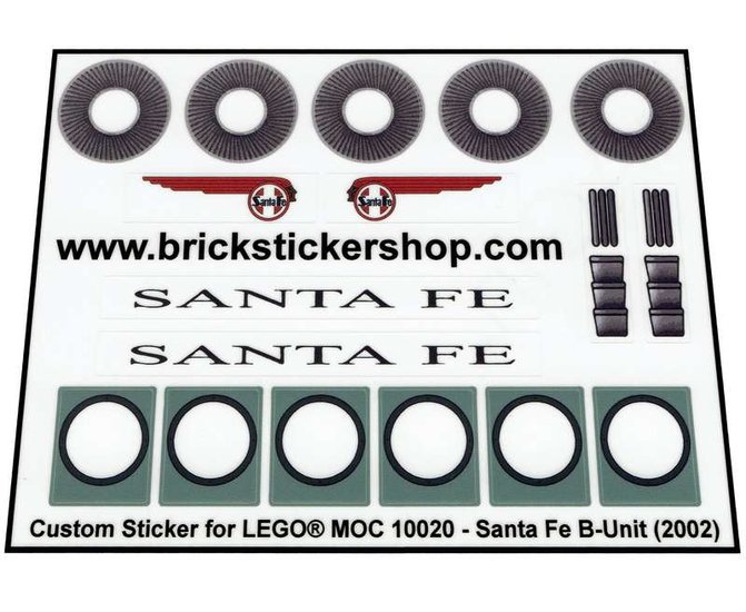 Replacement Sticker for Set 10020 - Sante Fe Super Chief ( B-Unit)