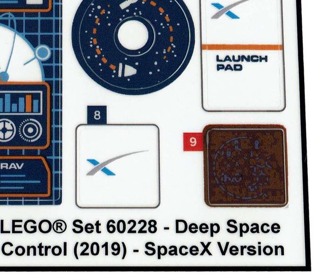 Custom Sticker - Set 60228 - Deep Space Rocket and Launch Control - SpaceX version