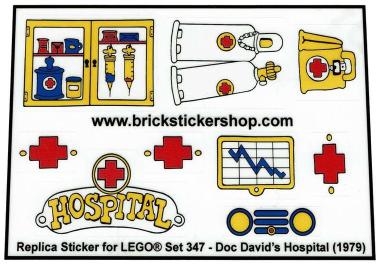 Replacement Sticker for Set 347 - Doc David&#039;s Hospital