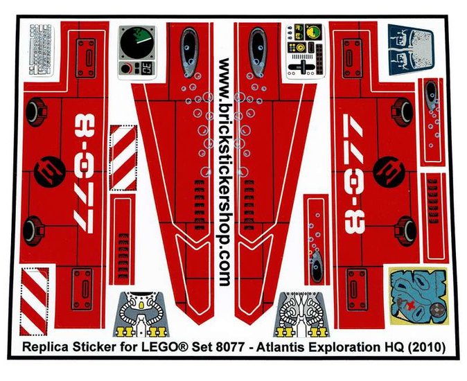 Replacement Sticker for Set 8077 - Atlantis Exploration HQ