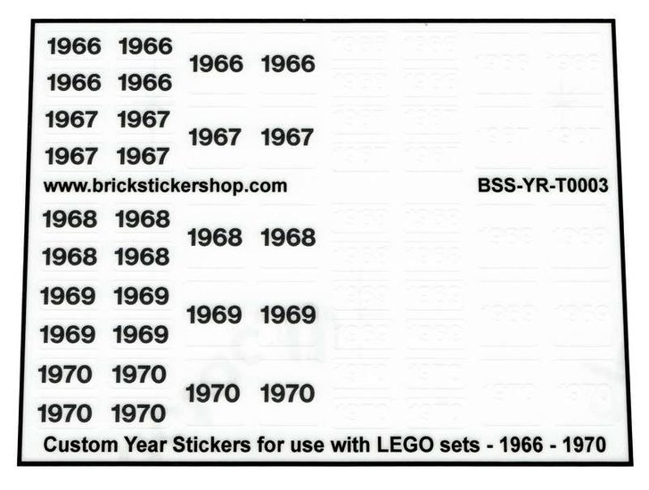 Custom Sticker - Year Set 1966 - 1970