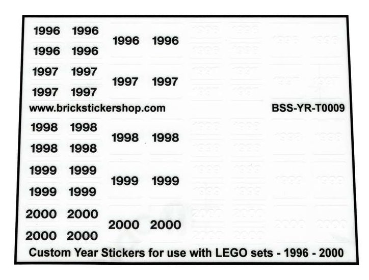 Custom Sticker - Year Set 1996 - 2000
