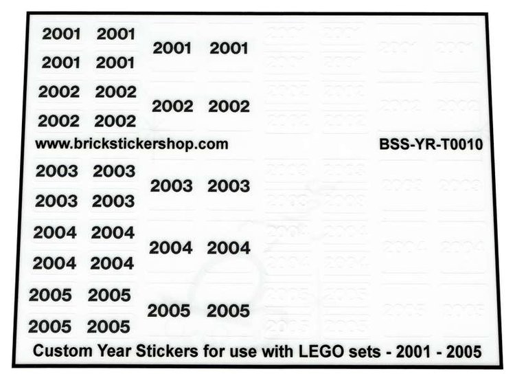 Custom Sticker - Year Set 2001 - 2005