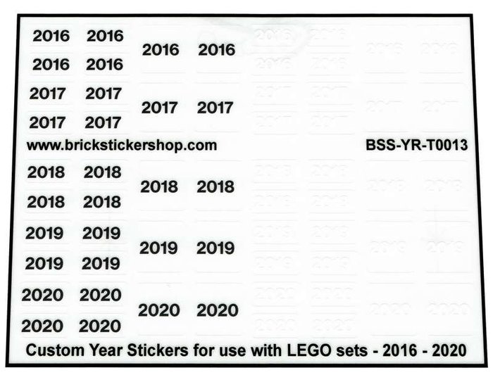 Custom Sticker - Year Set 2016 - 2020