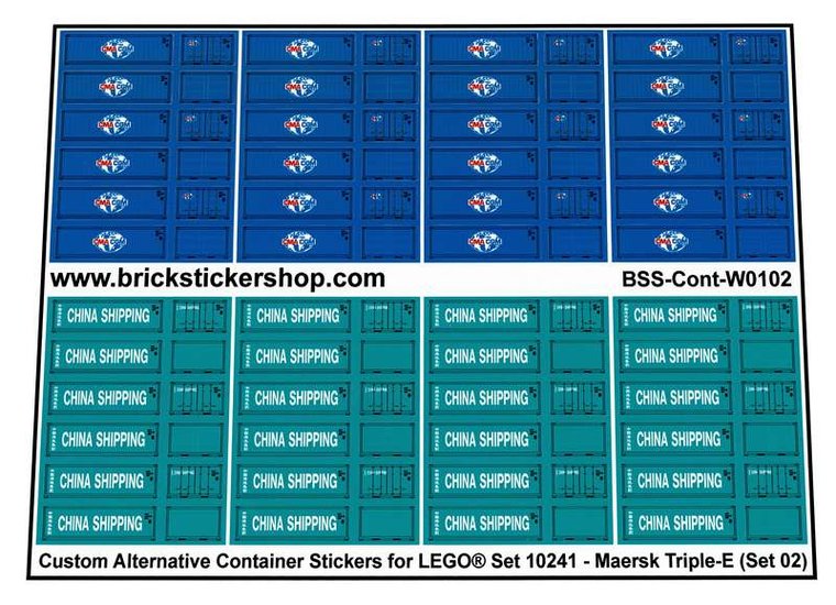 Custom Sticker - Set 10241 - MAERSK Triple E (Set 02)