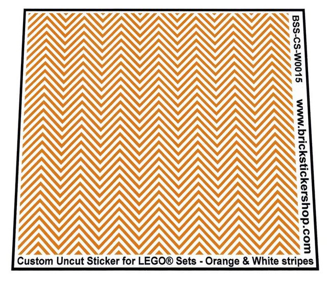 Custom Sticker - Uncut Orange &amp; White Stripes (version 1, 1mm)