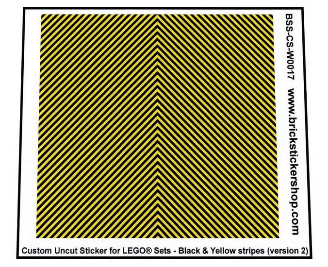 Custom Sticker - Uncut Black &amp; Yellow Stripes (version 2, 1mm)